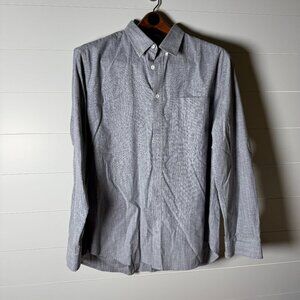 Stock Mfg Chicago Long Sleeve Button Down Shirt Light Denim Blue Size XL